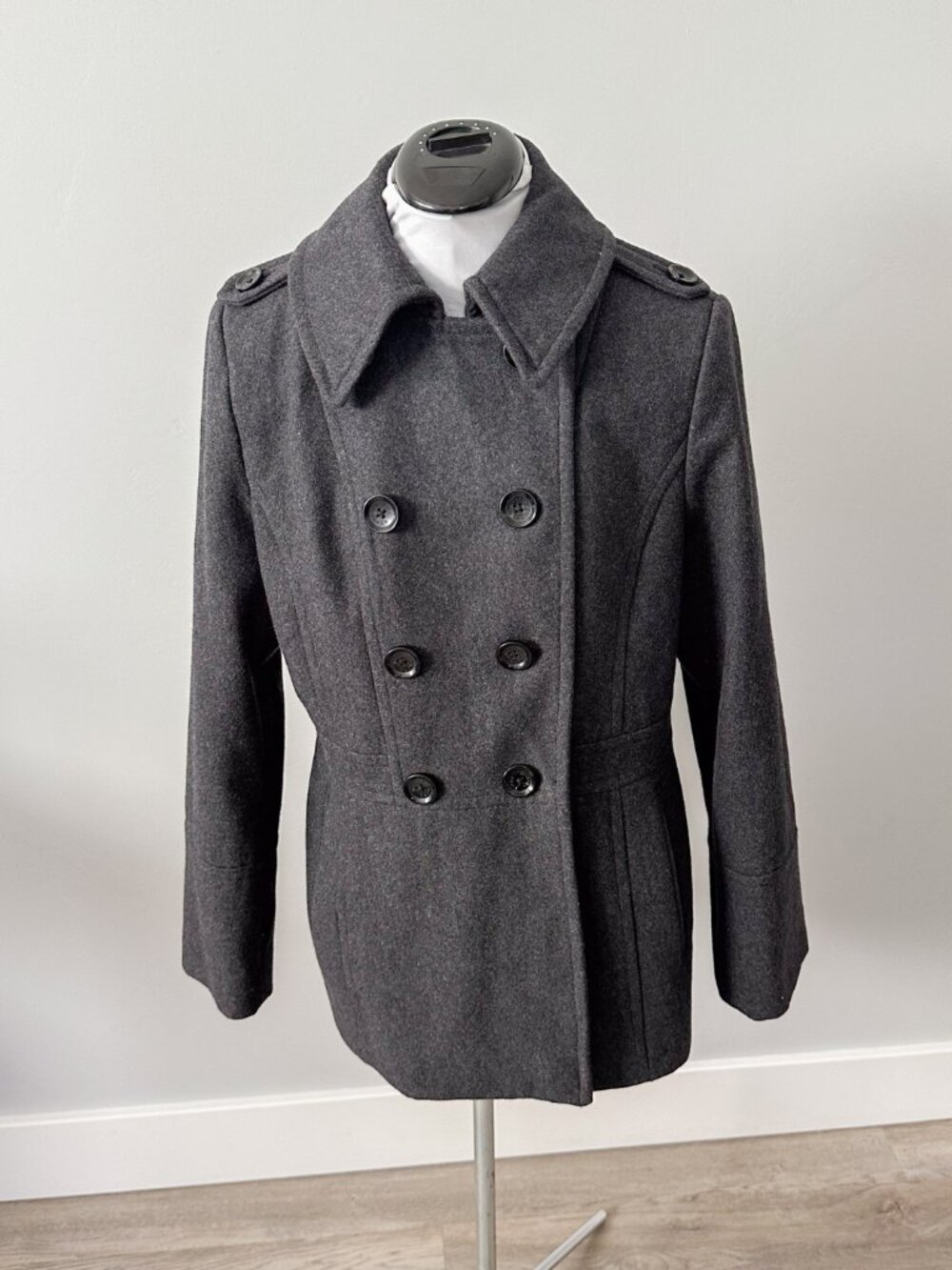 Michael Kors Charcoal Gray Wool Peacoat